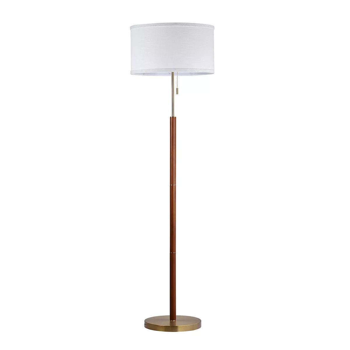 Walnut and Brass Modern Stick Floor Lamp | Kohl's