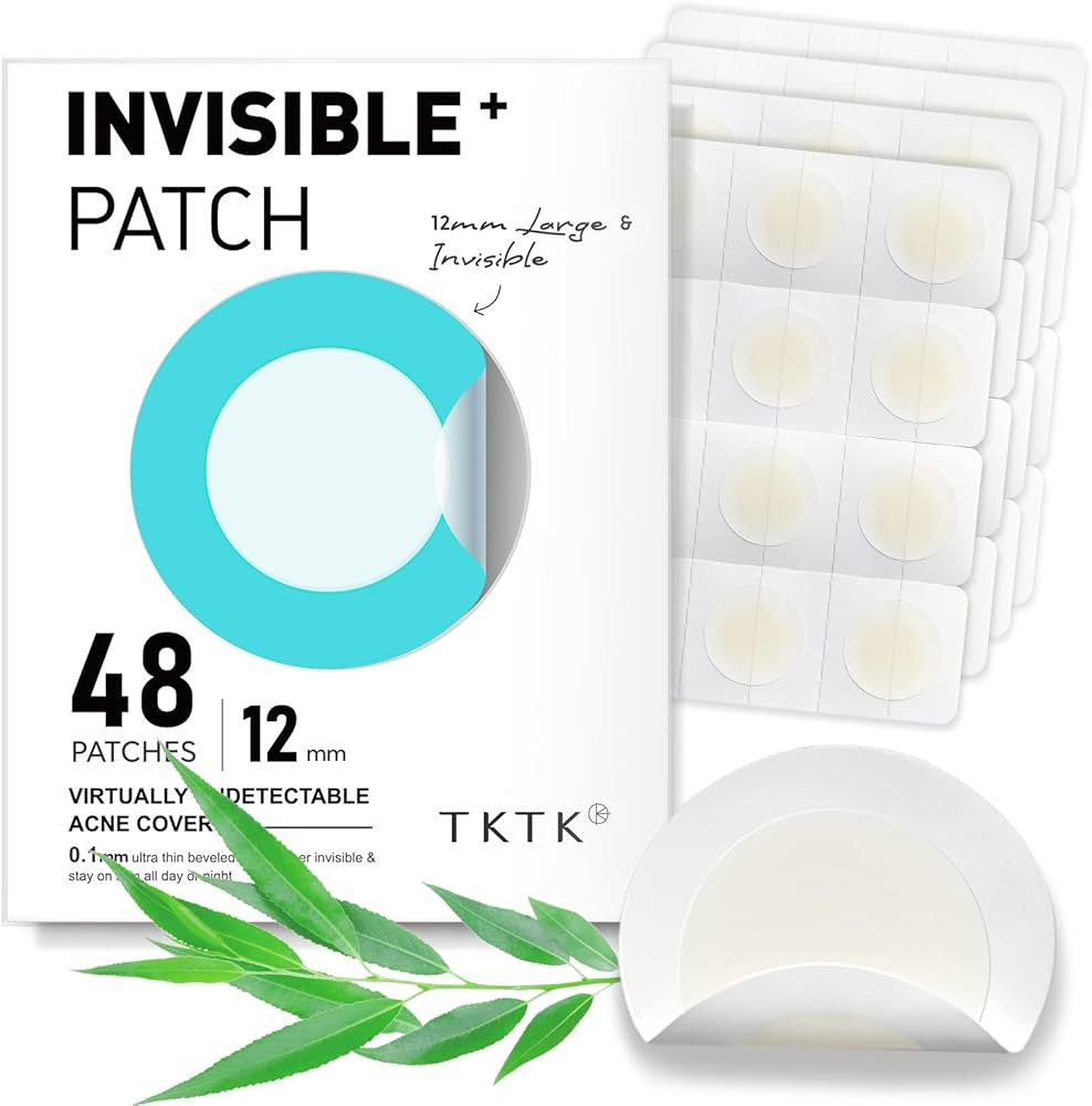 TKTK Pimple Patches, 12mm Invisible Acne Patches for Face with Salicylic Acid, 0.01cm Extra Thin ... | Amazon (US)