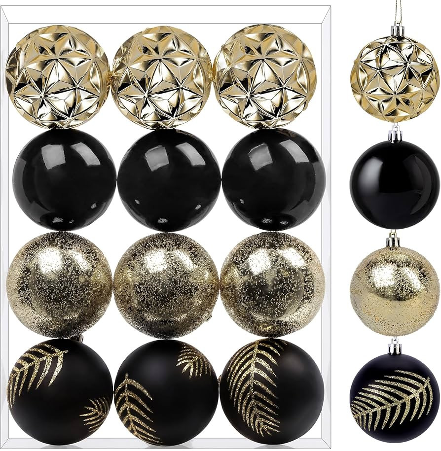 SHareconn 12ct 3.15 Inch Christmas Tree Balls Ornaments, Colored Shatterproof Plastic Decorative ... | Amazon (US)