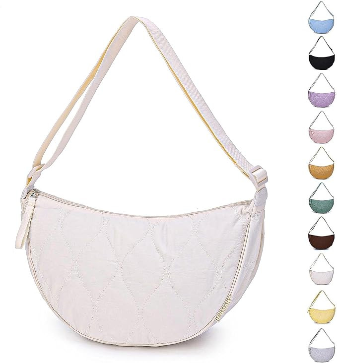 BESMART Small Nylon Crescent Crossbody Bag for Women Men Trendy, Waterproof Crescent Sling, Light... | Amazon (US)