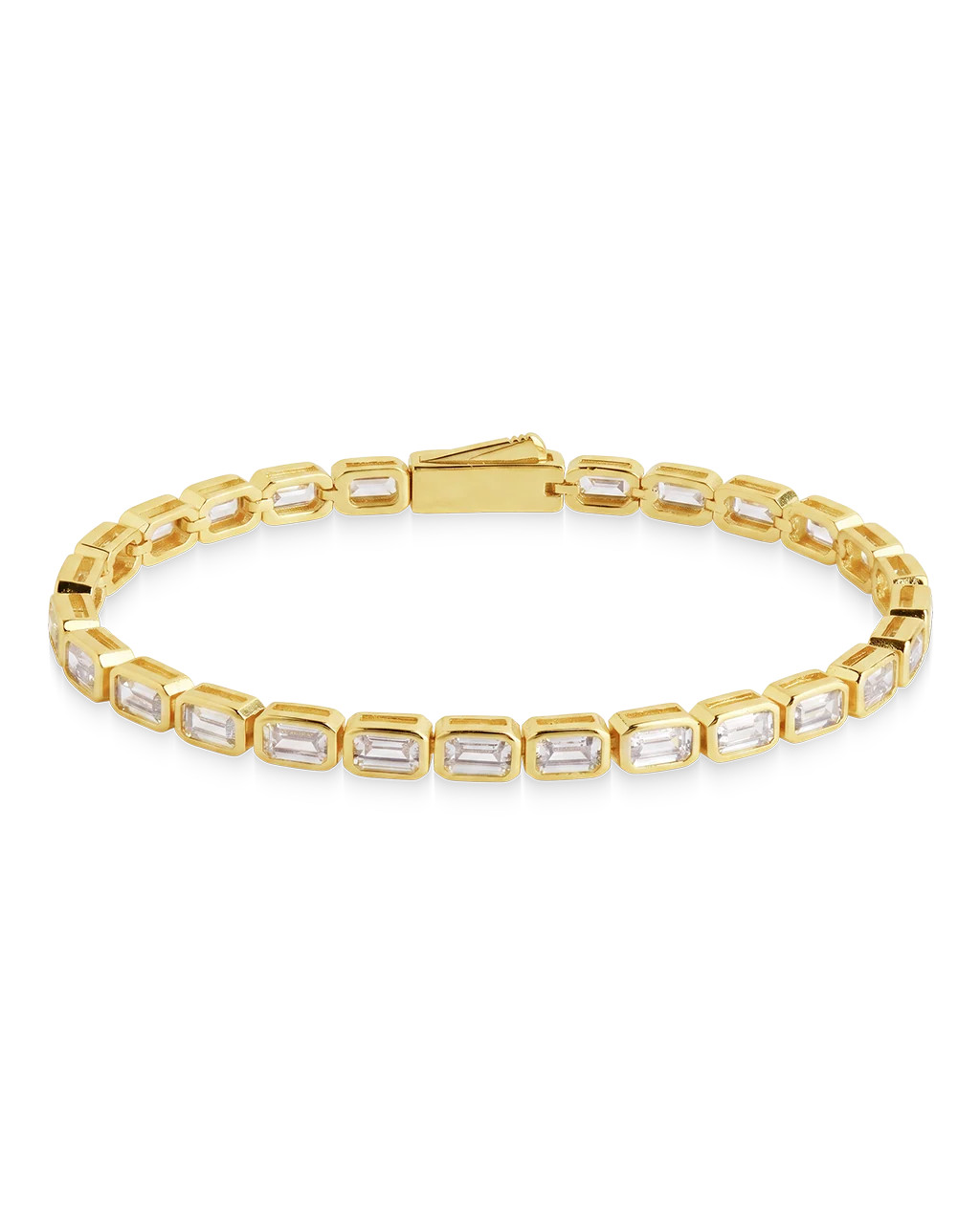 Helene Emerald Cut Tennis Bracelet | Sterling Forever