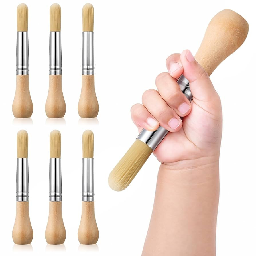 6 Pcs Watercolor Paint Brushes for Kid Baby Toddler Jumbo Brushes with Wood Handles Easy to Grip ... | Amazon (US)