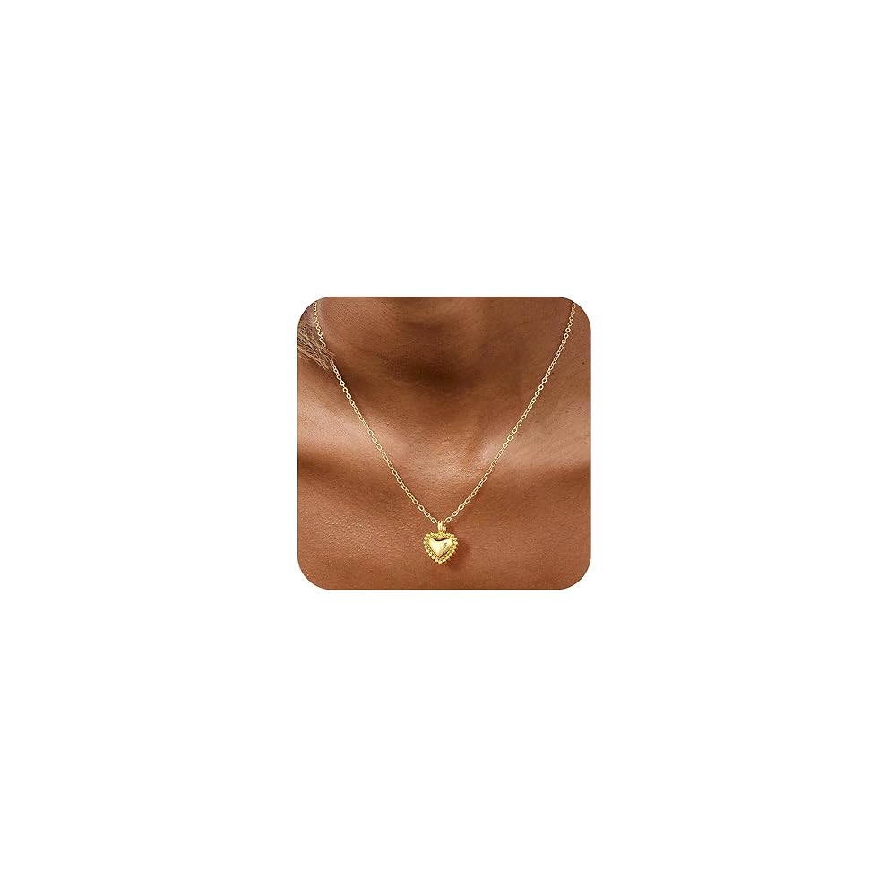 Heart Necklace for Women Gold Silver Plated Heart Necklaces for Women Tiny Pink Heart Jewelry for... | Amazon (US)