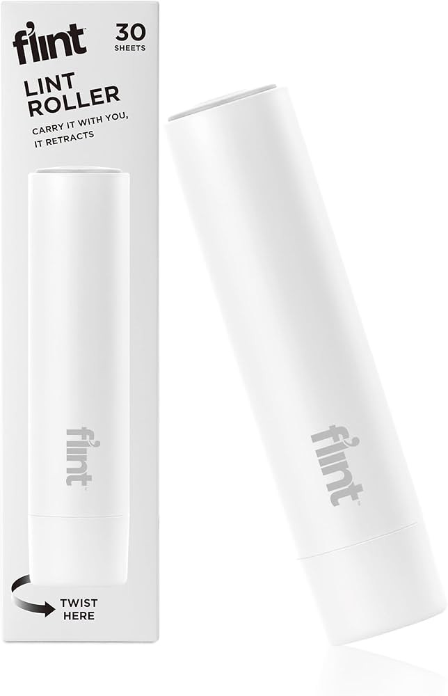 Amazon.com: Flint Classic White Retractable Mini Lint Roller with 30 Extra Sticky Sheets, Small a... | Amazon (US)