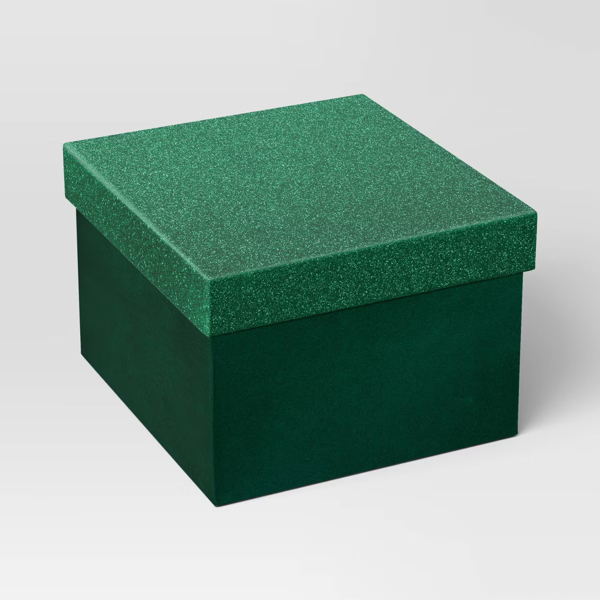 Christmas Wrap Essentials Medium Square Box Green Glitter - Wondershop™ | Target