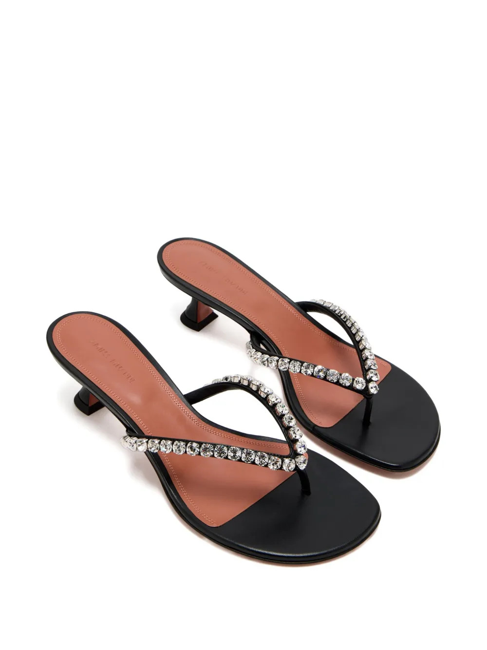 Amina Muaddi 45mm rhinestone-embellished Sandals | Black | FARFETCH GE | Farfetch Global