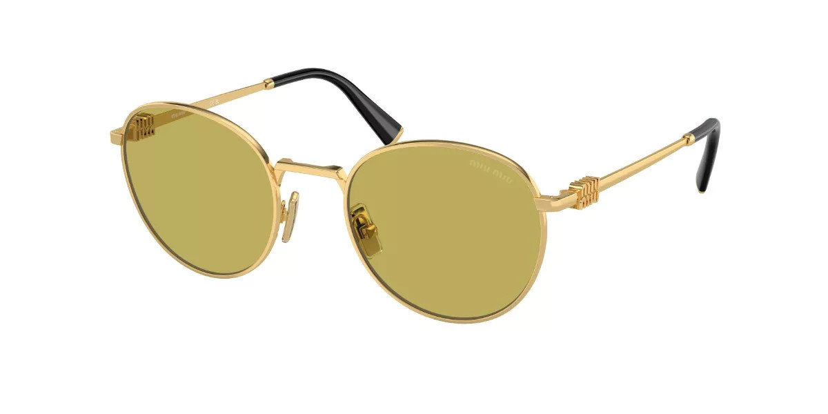 Miu Miu MU55ZS 5AK07O Women’s Sunglasses Gold Size 50 | SmartBuyGlasses Global