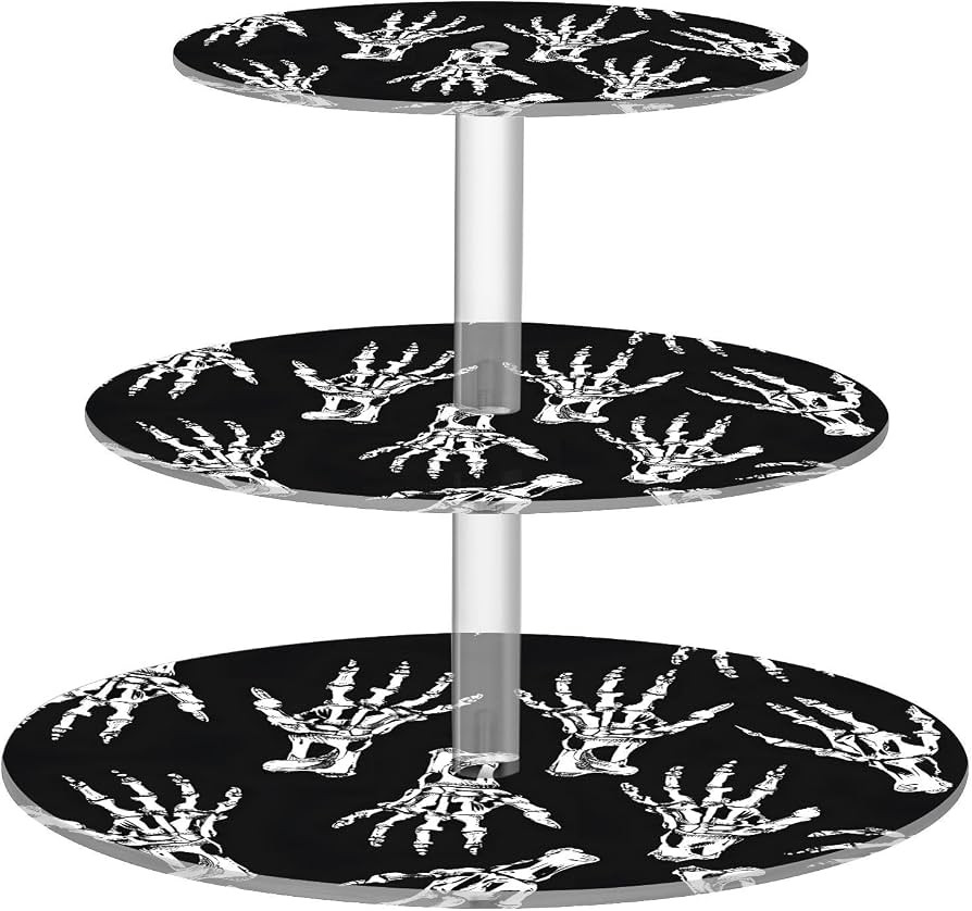 3 Tier Cupcake Stand Weird Skeleton Hands Acrylic Tower Tiered Tray Stand for Wedding Birthday Pa... | Amazon (US)