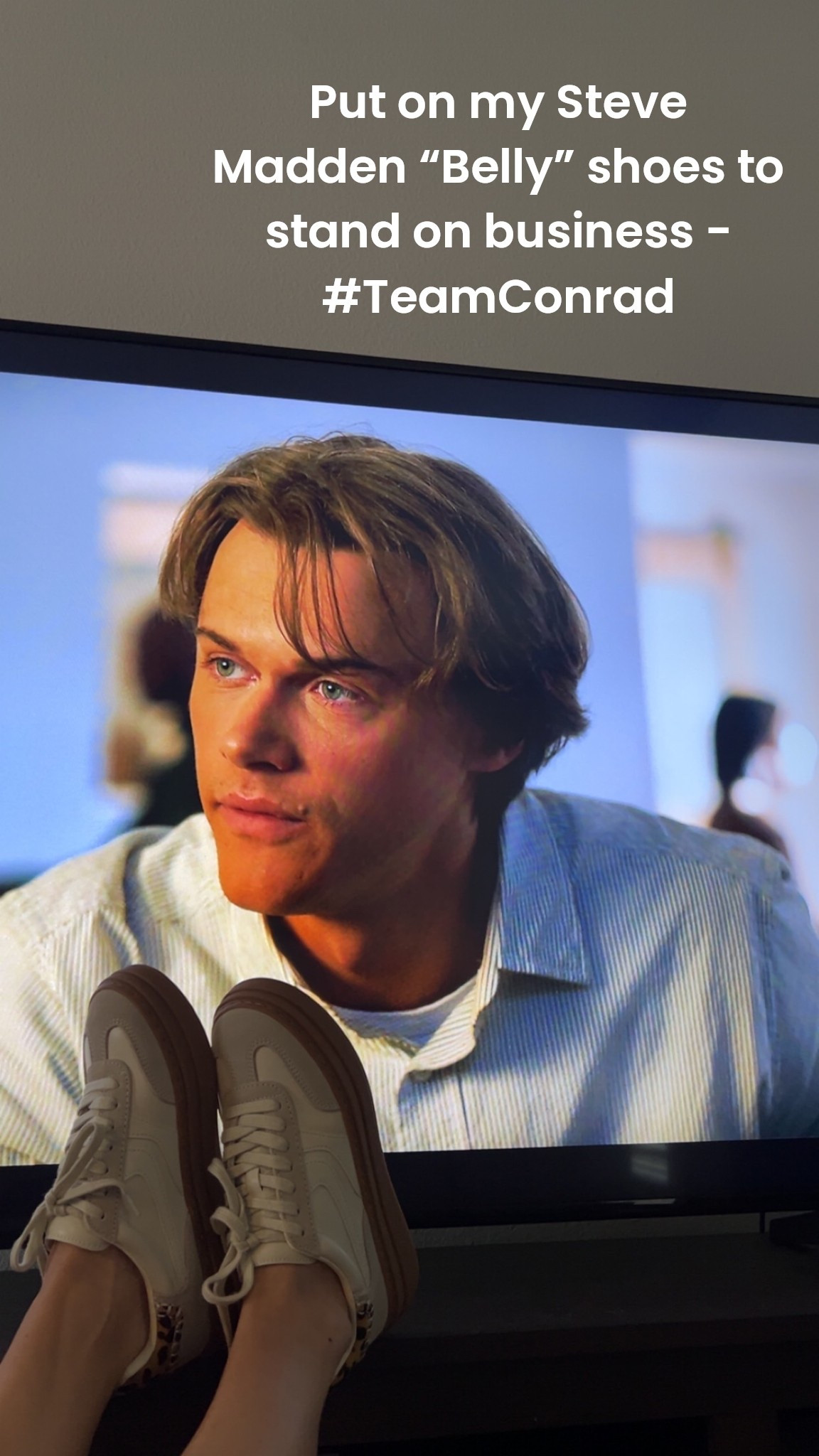 I will be wearing my Steve Madden “Belly” shoes from “The Summer I Turned Pretty” collection, all summer long!!! #tsitp #teamconrad 