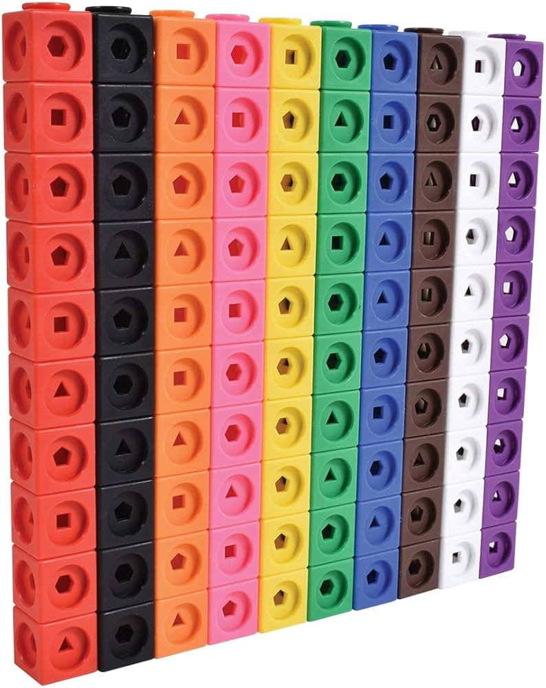 edxeducation Math Cubes | Set of 100 Counting Blocks with 5 Shapes | Math Manipulatives for Presc... | Amazon (US)