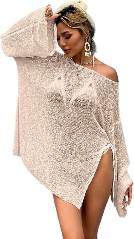 Upbull Crochet Swimsuit Coverup Women Bathing Suit Cover Up Summer Knit Beach Cover Ups Hollow Ou... | Amazon (US)