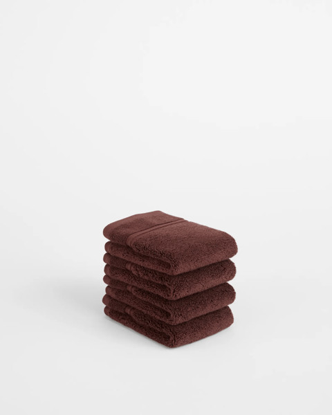 Eden Luxury Egyptian Cotton Pile Face Washer 4 Pack - Chocolate | Target AU