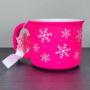 NEW Sunday Morning Matte Pink Snowflake Christmas Mug | Poshmark