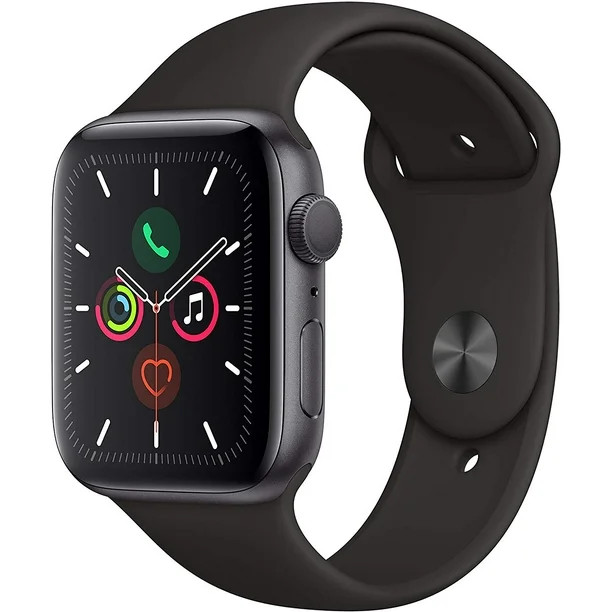Refurbished Apple Watch Gen 5 Series 5 44mm Space Gray Aluminum - Black Sport Band MWVF2LL/A - Wa... | Walmart (US)