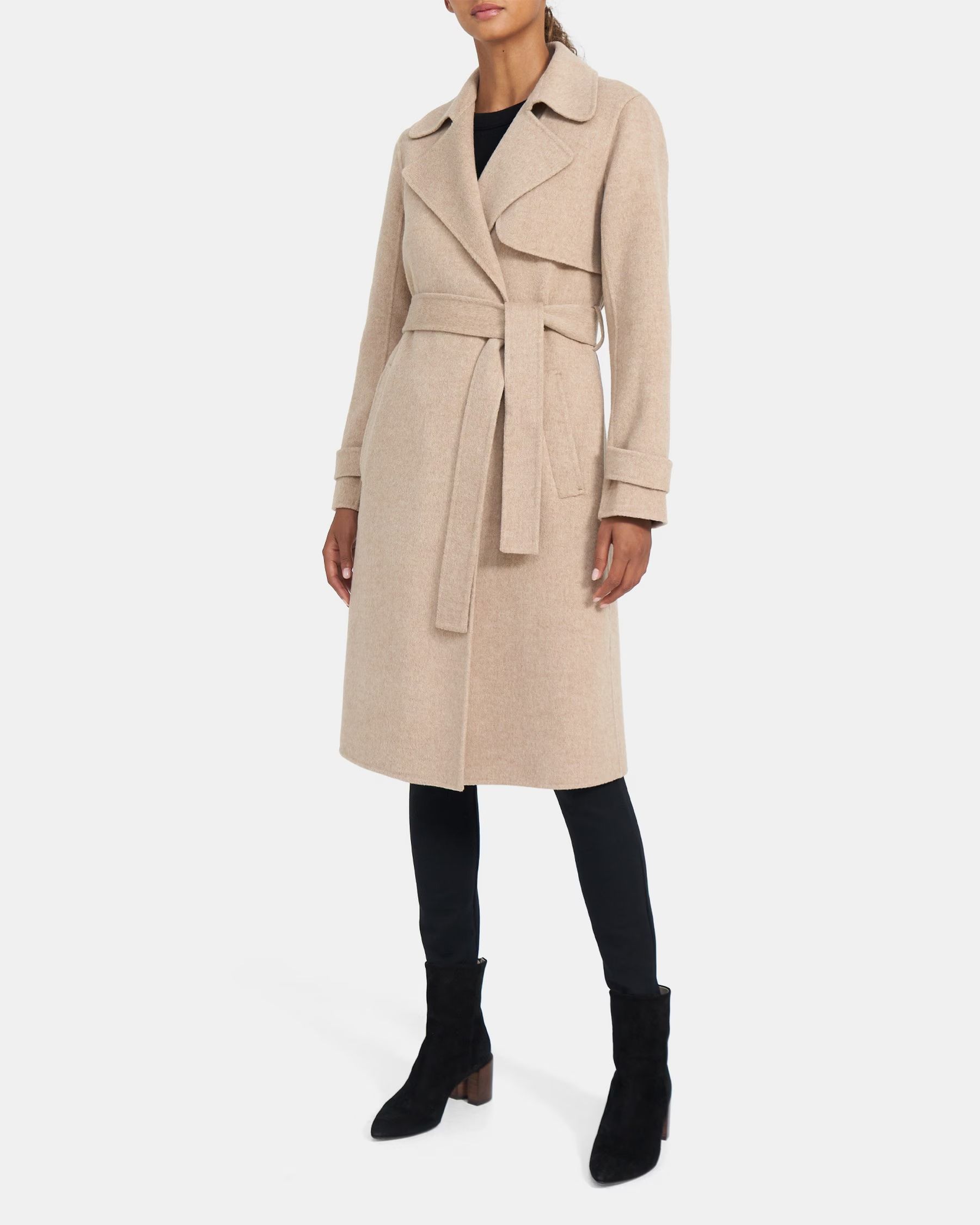 Relaxed Trench Coat in Double-Face Wool-Cashmere | Theory Outlet