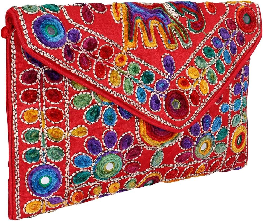 Rajasthani Jaipuri Art Sling Bag Foldover Clutch Purse Quality Checked | Amazon (US)