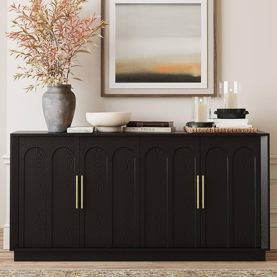 Sideboard Buffet Cabinet with Storage, Modern Accent Cabinet with Arched Doors, 67" Large Modular... | Amazon (US)