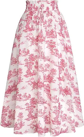 Scarlet Darkness Maxi Skirts for Women Summer Victorian Floral Long Skirt with Pockets | Amazon (US)