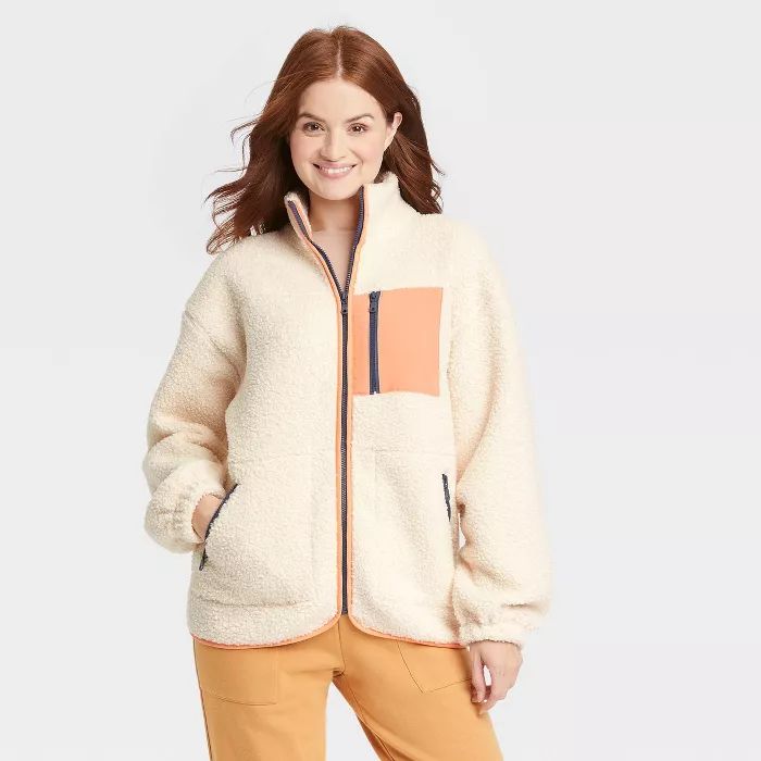 Women&#39;s Sherpa Jacket - Universal Thread&#8482; Purple M | Target