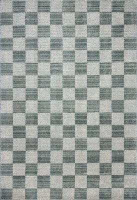 Calvin CLV-01 Blue/Ivory Checkered Area Rug | Rugs Direct