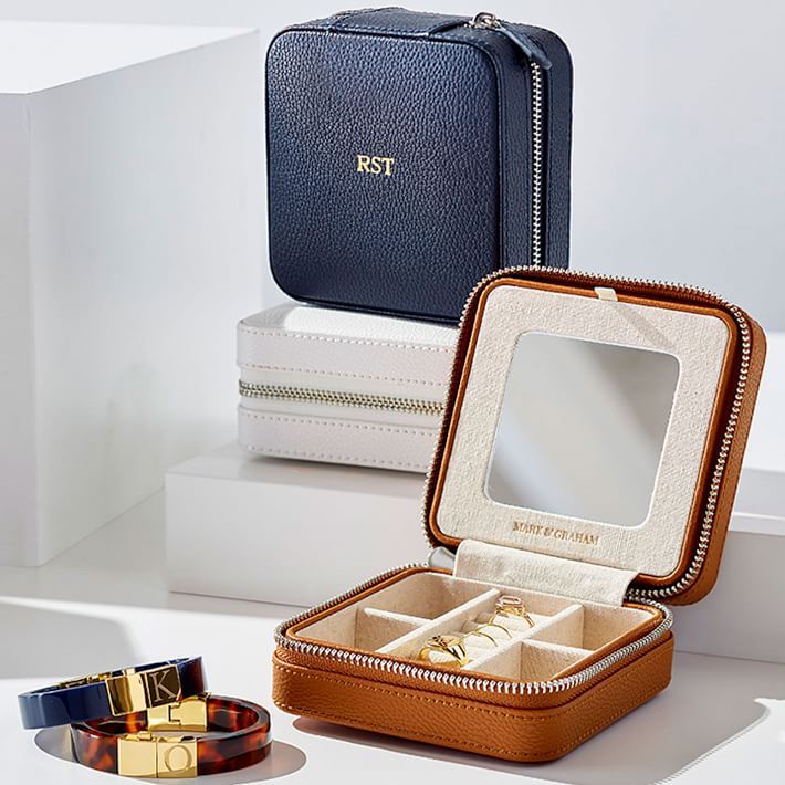 Small Travel Jewelry Case, Foil Debossed | Mark and Graham