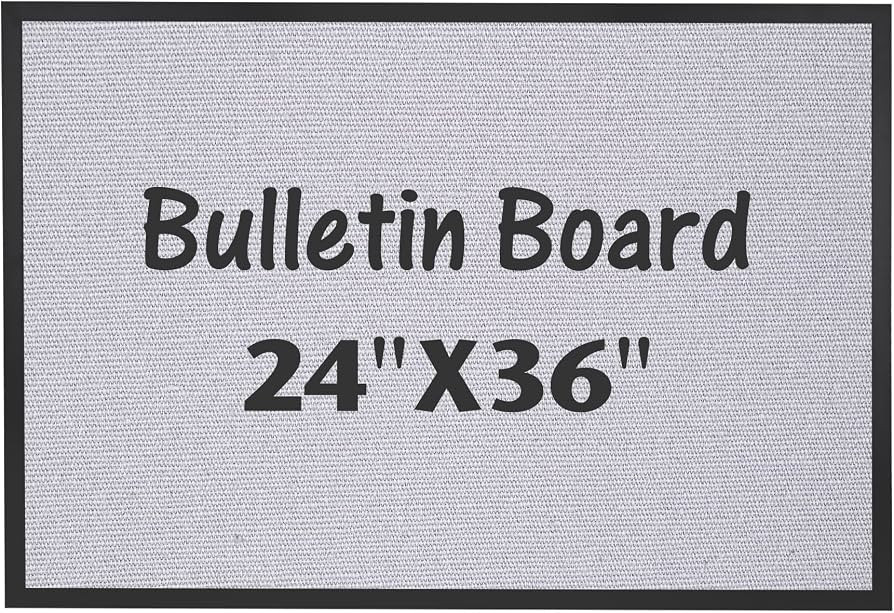 Bulletin Board 24 x 36 Inch, Notice Pin Cork Board with Grey Canvas Wall Mounted, Memo Photo Pict... | Amazon (US)