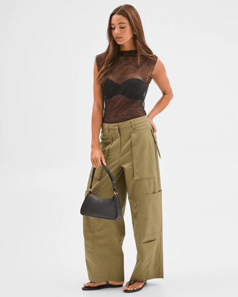 Lily Loves Australian Cotton Blend Utility Cargo Pants - Soft Khaki | Target AU