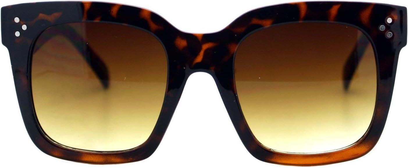Amazon.com: Womens Oversized Fashion Sunglasses Big Flat Square Frame UV 400 (tortoise, brown): C... | Amazon (US)