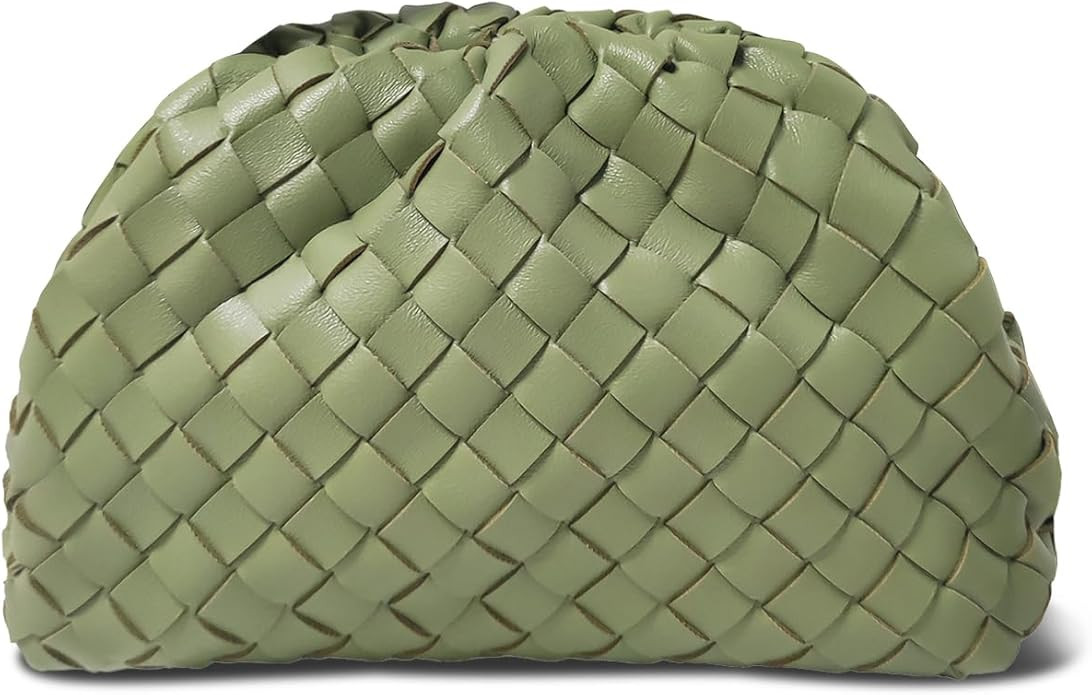 Woven Clutch Purse for Women Fashion Small Square Handbag Vintage Premium Bag PU Leather Handmade... | Amazon (US)
