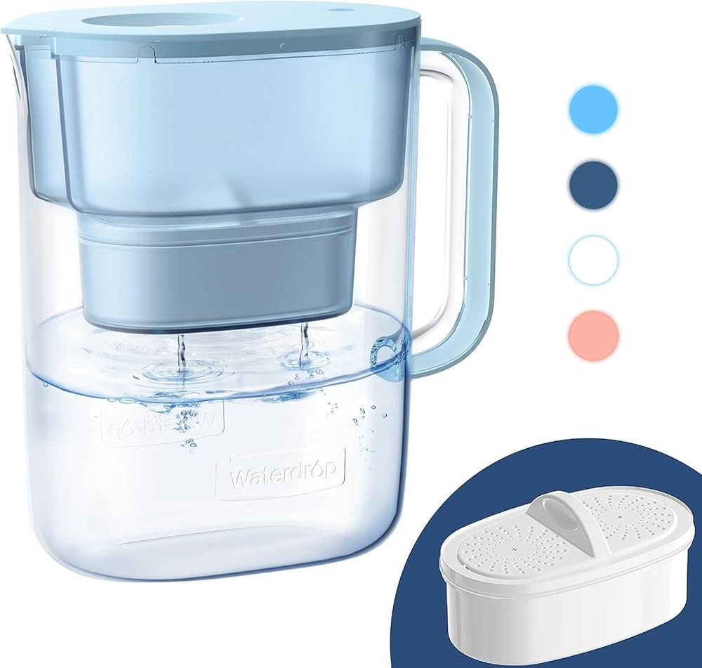 Waterdrop PT-07B Water Filter Pitcher, 10-Cup, NSF Certified, 200-Gallon Long-Life Filter, Improv... | Amazon (US)