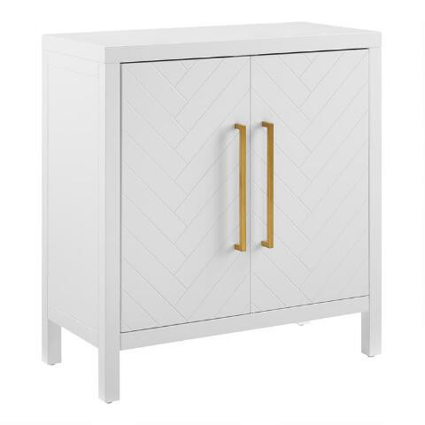 Darcy Herringbone Wood Storage Cabinet | World Market