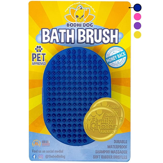 Amazon.com: Bodhi Dog New Grooming Pet Shampoo Brush | Soothing Massage Rubber Bristles Curry Com... | Amazon (US)