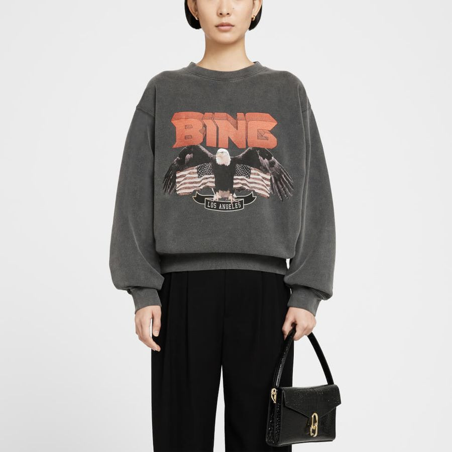 Anine Bing Vintage Bing Organic Cotton-Jersey Sweatshirt | Coggles (Global)