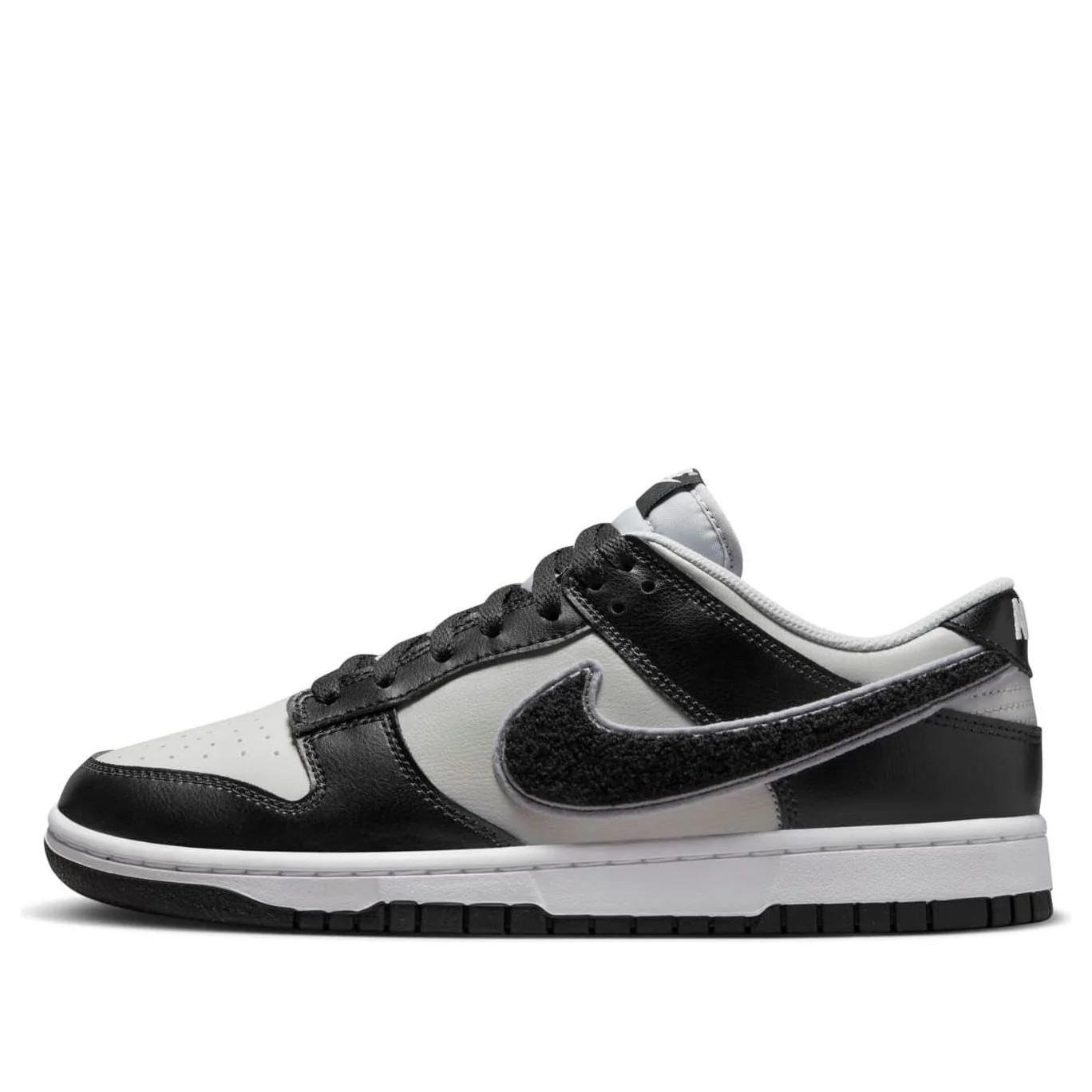 Nike Dunk Low 'Chenille Swoosh - Black Grey Fog' | KICKS CREW