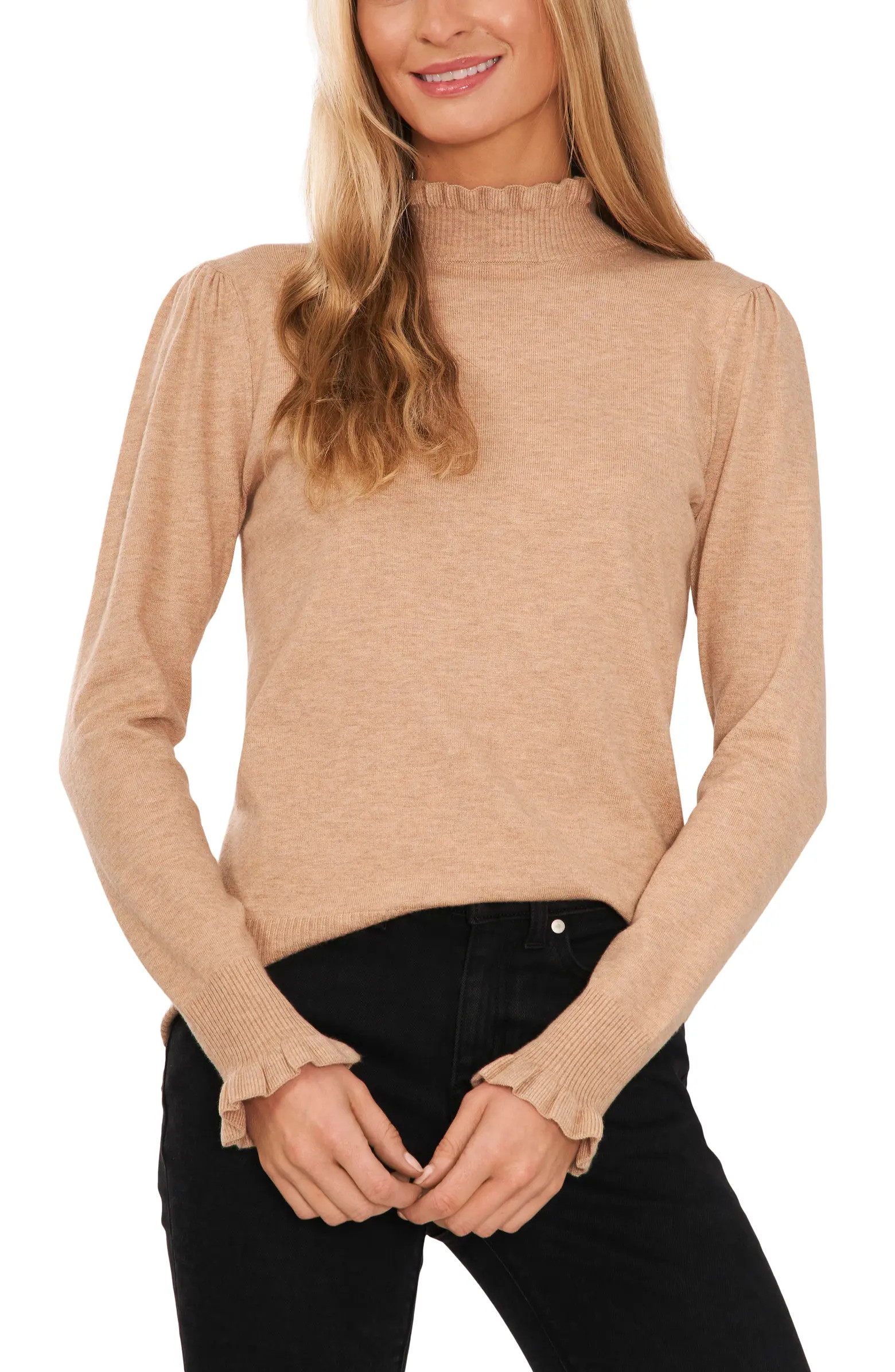 Ruffle Mock Neck Sweater | Nordstrom
