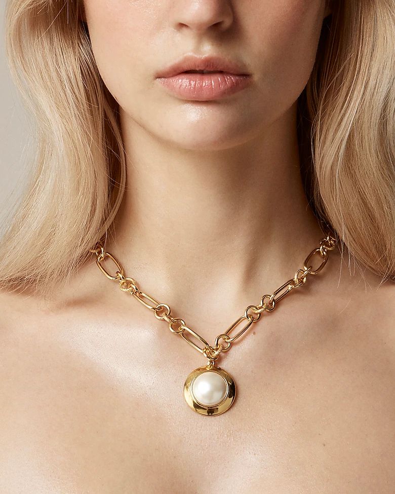 Domed pearl pendant necklace | J.Crew US