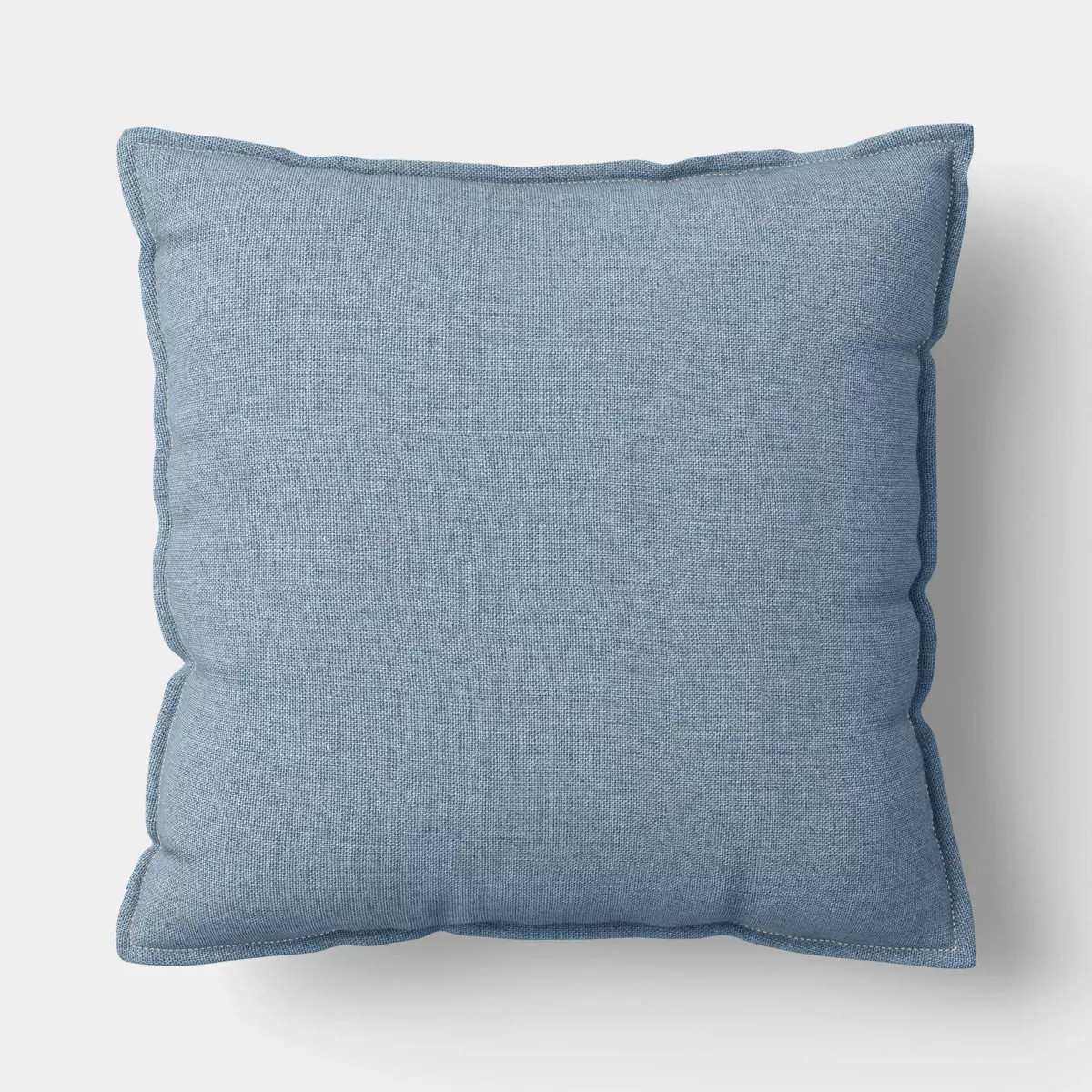 Square Linen Pillow with Flange and Contrast Neutral Reverse Dark Blue - Threshold™ | Target
