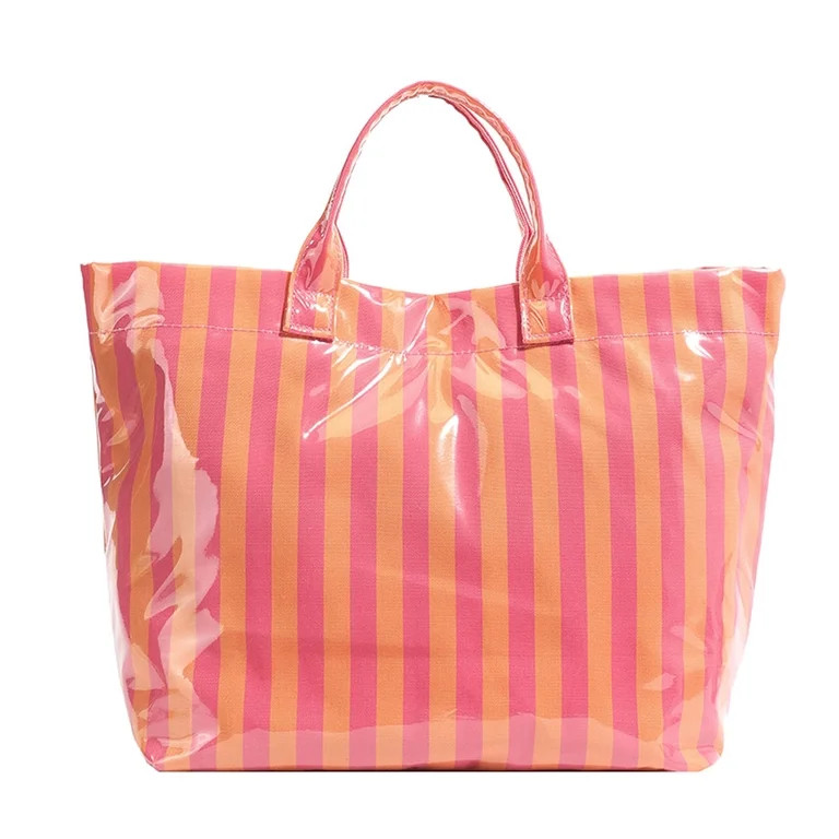 Striped Tote Bag for Women Large Work Totes Plaid Pool Handbag Letter Print Trendy Slouchy Beach ... | Walmart (US)