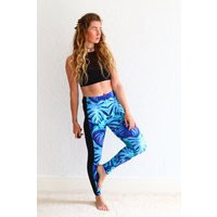 Tropical Blue Leggings - Palm Leggings Active Wear Yoga Leggings Fitness Workout Gym Wear Pyjamas Casual Soft Jersey | Etsy (US)