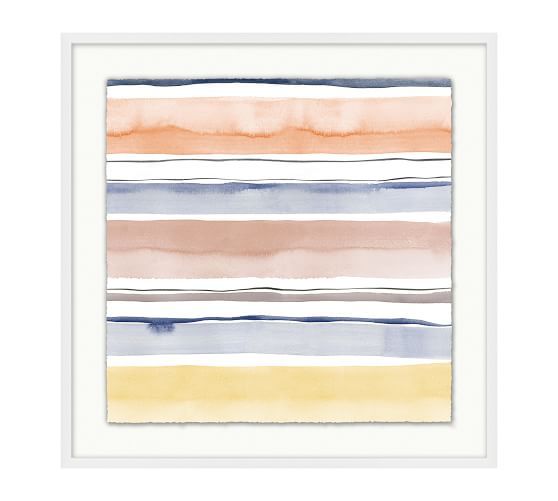 Rebecca Atwood Watercolor Striped Framed Print | Pottery Barn (US)