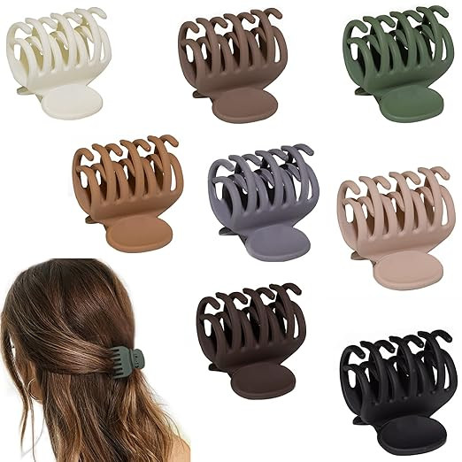 1.6" Matte Medium Double Row Teeth Hair Clips for Women - Strong Hold Jaw Clamps for Thin, Fine &... | Amazon (US)
