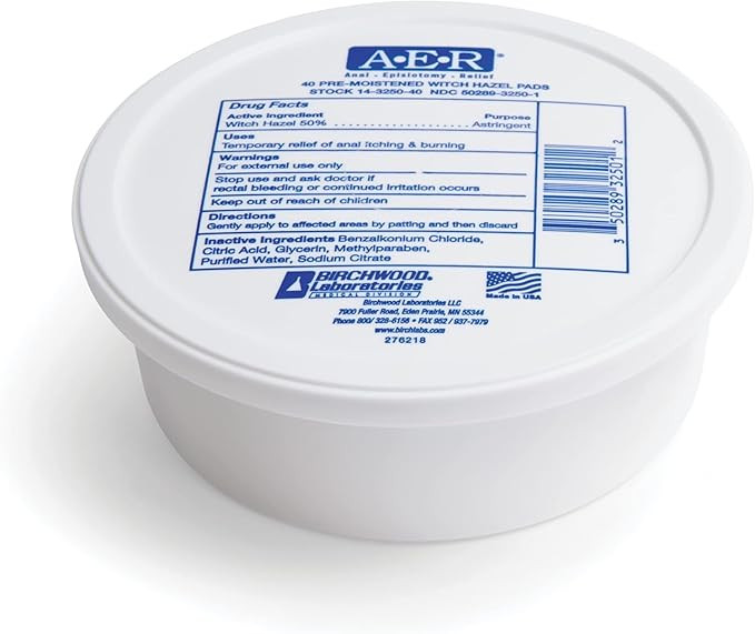 AER Pre-Moistened Witch Hazel Pads - 40 EA, Pack of 3 | Amazon (US)