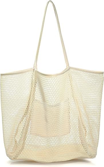 HOXIS Mesh Beach Tote Womens Shoulder Handbag | Amazon (US)