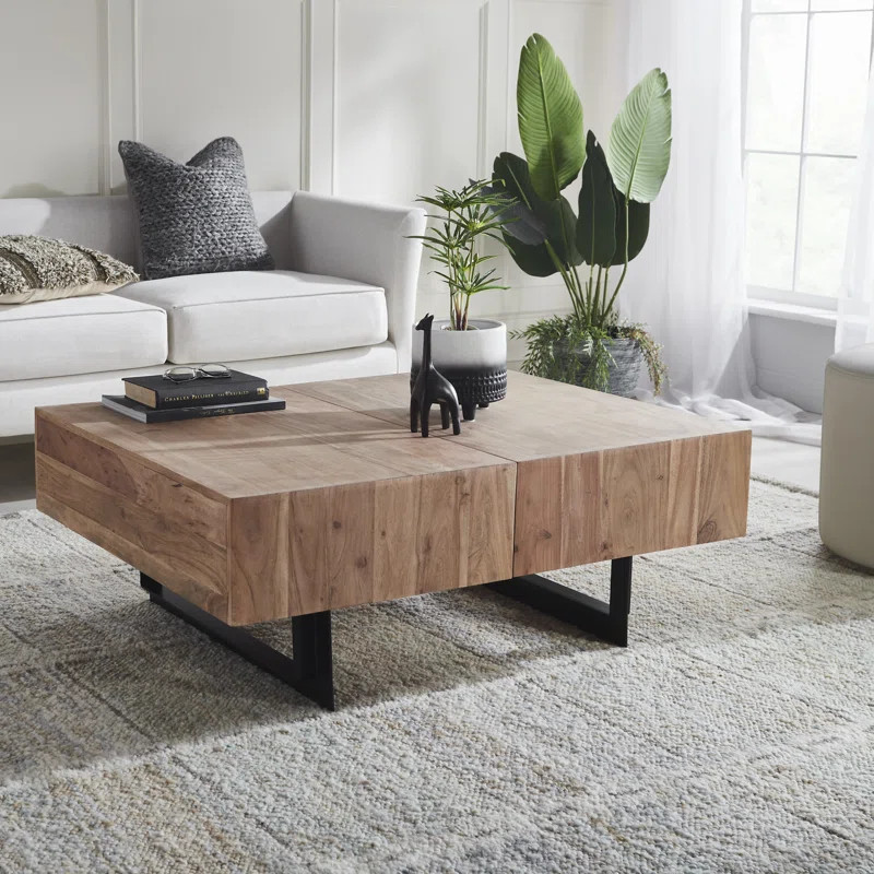 Mullins Extendable Sled Coffee Table with Storage | Wayfair North America