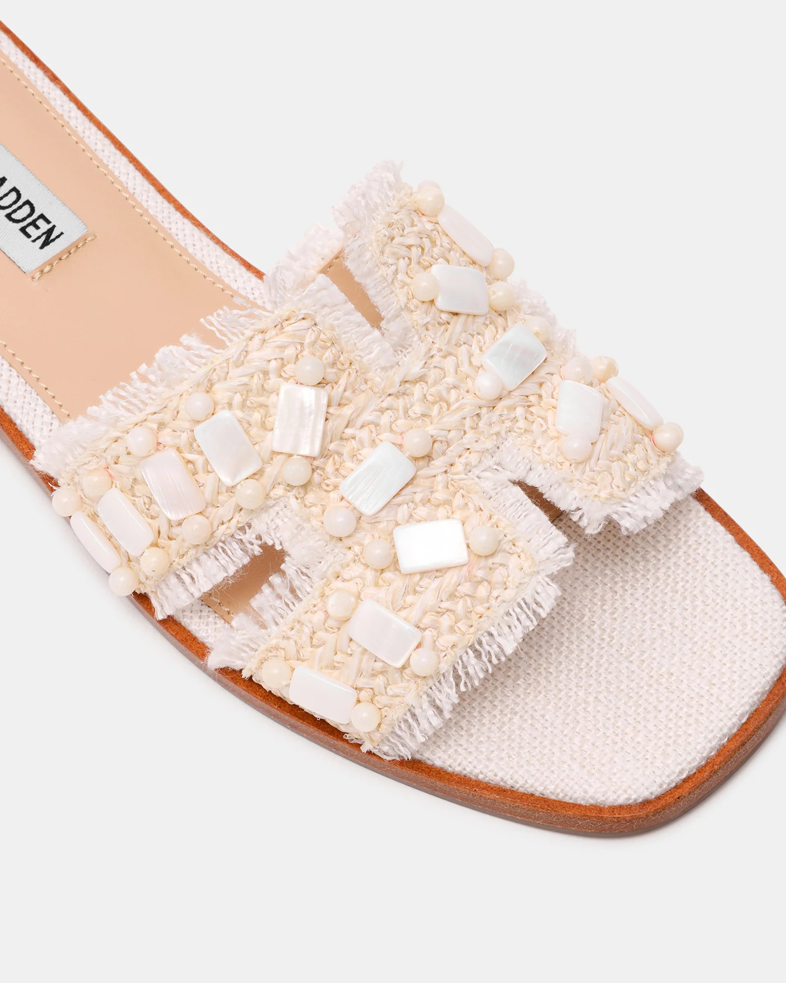 HADYN Shell Bone Raffia Women's Designer Sandal | Steve Madden (US)