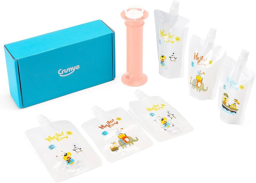 Crumye 7pcs Set Baby Food Pouch Maker, Pouches for toddlers, BPA Free, Refillable Fruit Squeeze P... | Amazon (US)