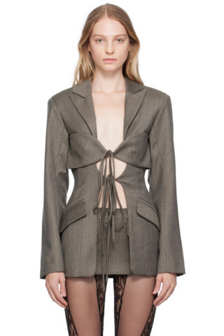 SSENSE Exclusive Gray Arch Blazer | SSENSE