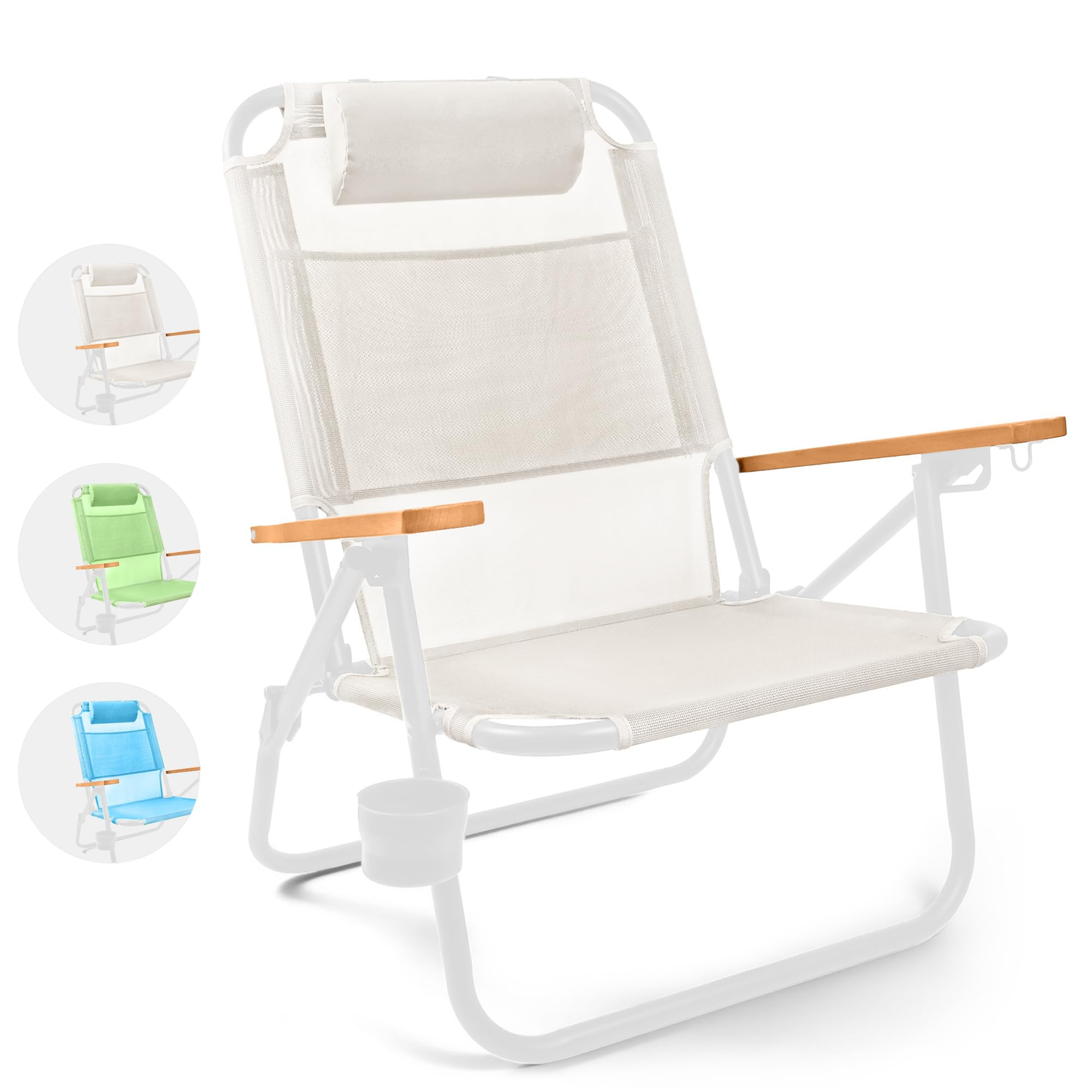 Water Buffalo Bondi Beach Chair – Backpack Beach Chair for Adults with Reclining Positions, Cup... | Amazon (US)