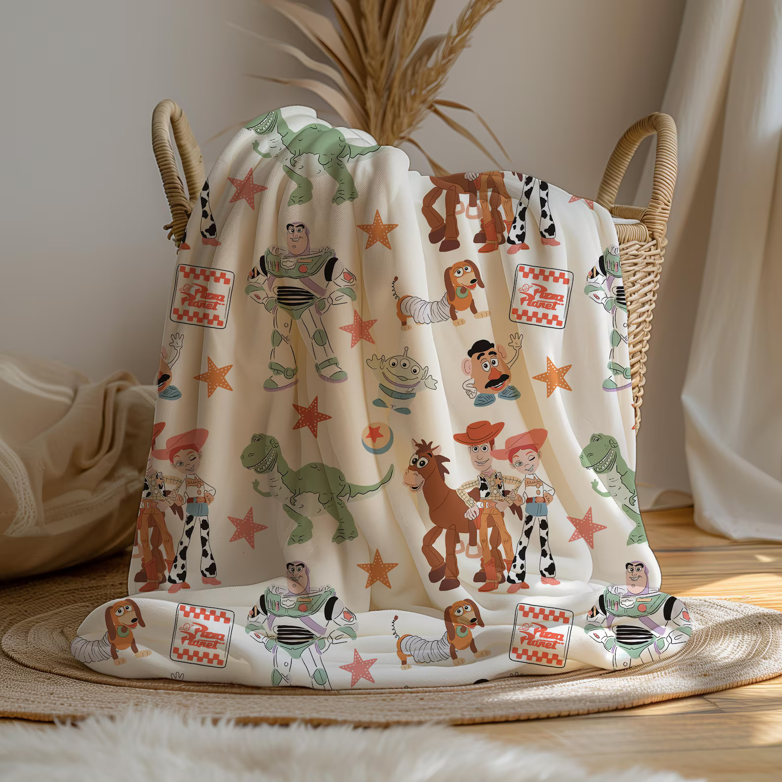 Velveteen Blanket, Toy Story Nursery Decor, Gift for Baby, Plush Throw, Kids Room Decoration, Bab... | Etsy (US)