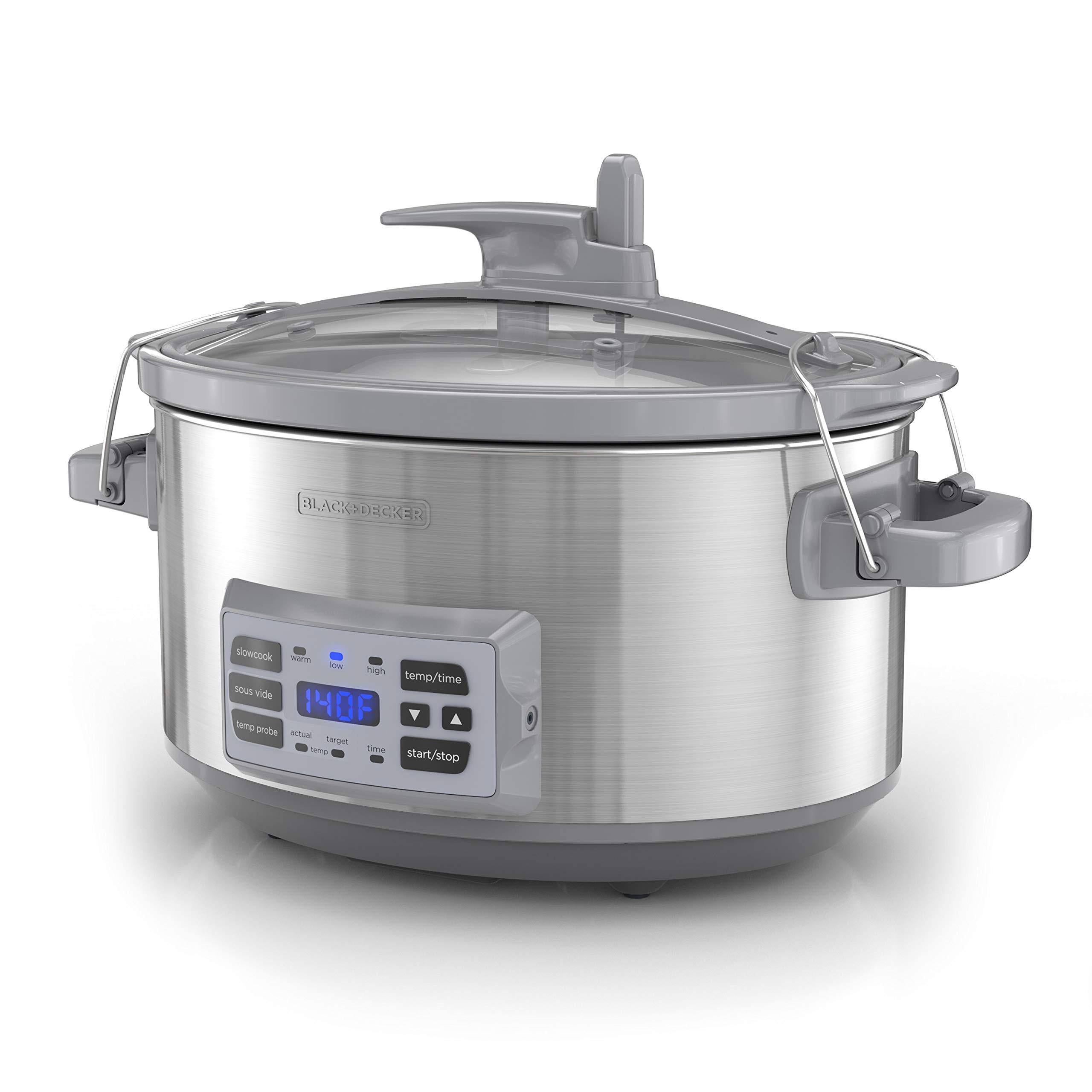 BLACK+DECKER 7-Quart Digital Slow Cooker, SCD7007SSD, Temperature Probe, Sous-Vide, Locking Lid, ... | Amazon (US)